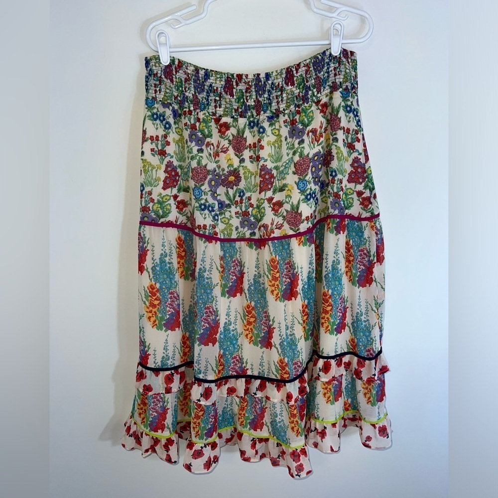 Anthropologie Lorraine Faaria Tiered Maxi Skirt Floral - Picture 4 of 16